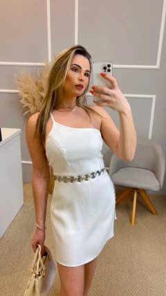 Imagem do Vestido cetim branco P