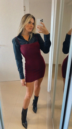 Vestido John John Justo Catherine Vermelho Escuro P - comprar online