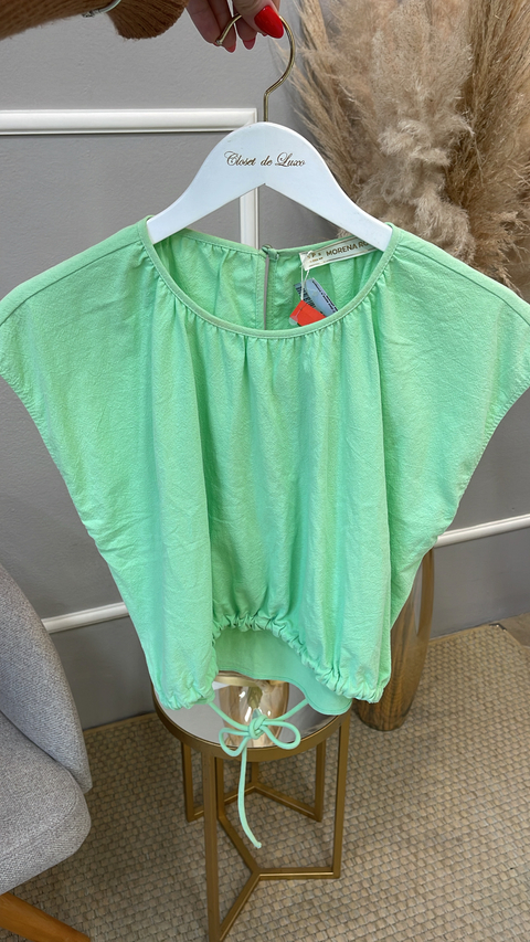 Blusa Morena Rosa det amarração verde P