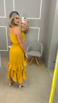 Vestido Lauren Midi Amarelo P - Closet de Luxo