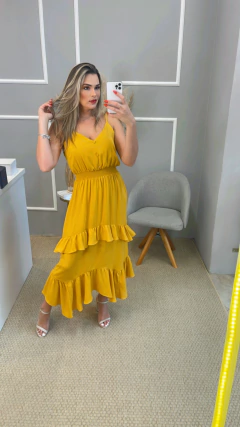 Vestido Lauren Midi Amarelo P - comprar online