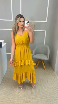 Vestido Lauren Midi Amarelo P na internet