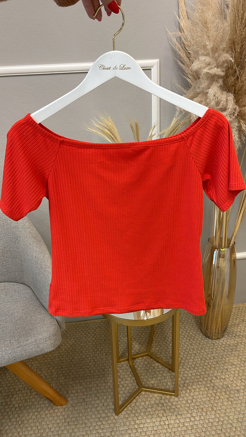 Blusa Infinitto canelada vermelha P