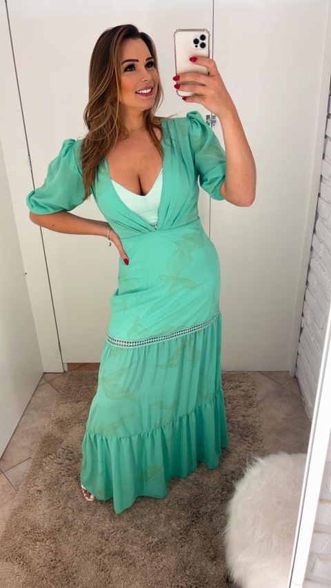 Vestido GataBakana longo verde P