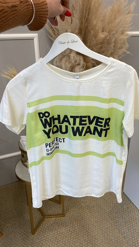 T-shirt Gatabakana branco/verde P