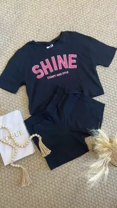 Conjunto Short e Blusa Shine Preto M
