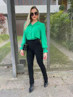 Calça Amarante Boot Cut suede preta M - comprar online