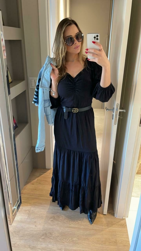 Vestido Nega Rio longo preto M