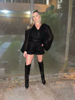 Short Amarante Suede Preto P - comprar online
