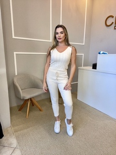 Regata Anselmi trançada creme P - Closet de Luxo