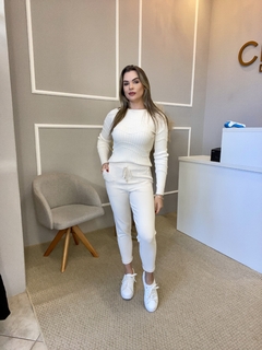 Blusa Anselmi texturizada creme U na internet
