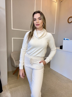 Blusa Anselmi gola boba creme P - loja online