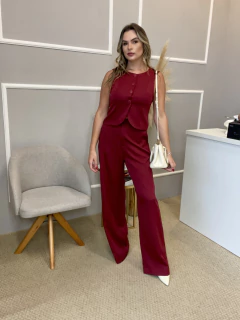 Conjunto colete e calça marsala M - Closet de Luxo