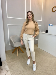 Blusa Gatabakana textura bege