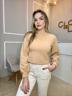 Blusa Gatabakana textura bege - Closet de Luxo
