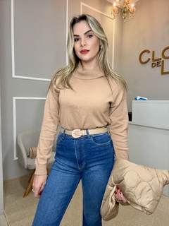 Blusa modal gola boba camel U