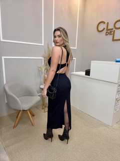Vestido canelado preto P - Closet de Luxo