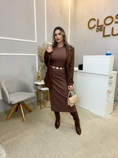 Vestido canelado det costas marrom M - Closet de Luxo