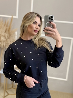 Blusa moletom aplicação pedras P