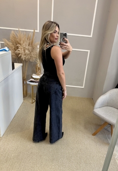 Calça baggy preta estonada 36 - loja online