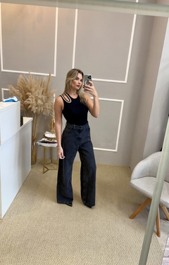 Calça baggy preta estonada 36 na internet