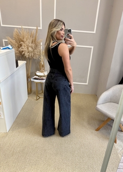 Calça baggy preta estonada 36 - comprar online