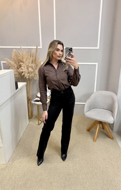 Calça wide slim preta - Closet de Luxo