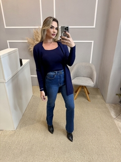 Casaqueto em modal azul marinho U - loja online