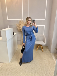 Conjunto blusa e saia azul - loja online