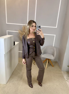 Blusa Gatabakana resinada marrom - comprar online