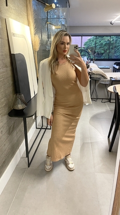 Imagem do Vestido tubinho anaruga bege U