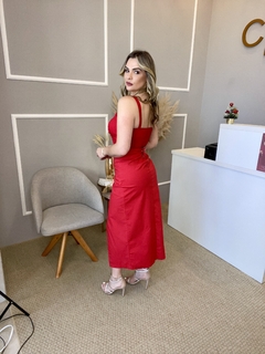 Conjunto top e saia midi tricoline P - comprar online