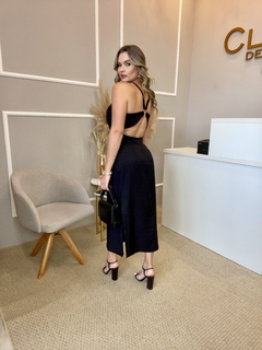 Vestido det abert cintura preto M - comprar online