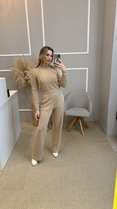 Blusa tricot bege P na internet