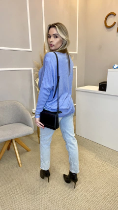 Blusa ampla modal azul claro U