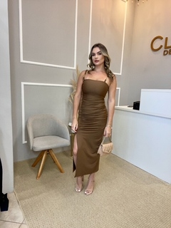 Vestido tubinho camel P - loja online