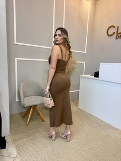 Vestido tubinho camel P - comprar online