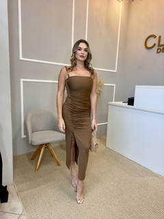 Vestido tubinho camel P - Closet de Luxo