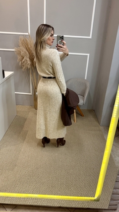 Saia tricot mousse bege M - comprar online