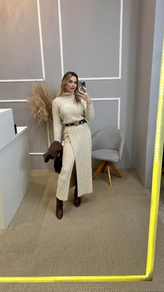 Saia tricot mousse bege M