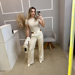 Body canelado nude P - Closet de Luxo