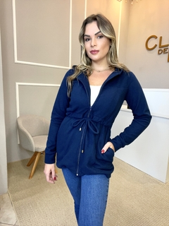 Parka fleece soft marinho