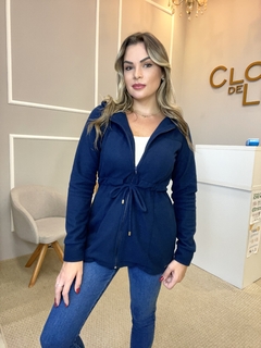 Parka fleece soft marinho