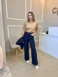 Blusa alfaiataria bege M - comprar online