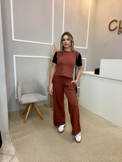 Conjunto blusa e calça malha P - Closet de Luxo