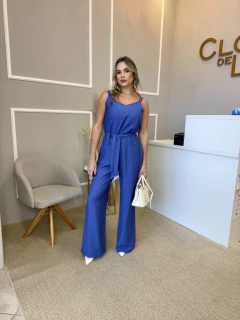 Conjunto blusa e calça alfaiataria azul - Closet de Luxo