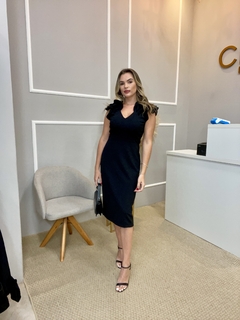 Vestido malha power preto 42 na internet