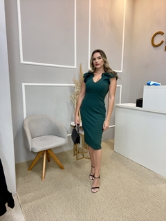 Vestido malha power verde 40 - comprar online
