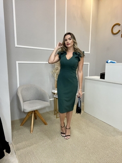 Vestido malha power verde 40 - loja online