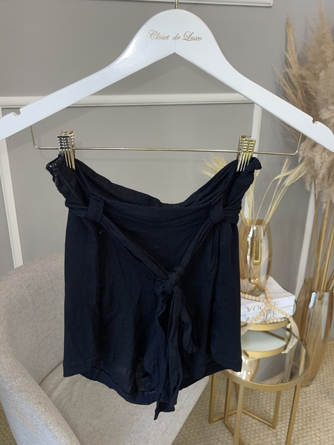 Short linho preto M